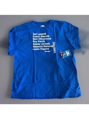 Ted Lasso Mens Blue Character List Graphic T Shirt Size XXL NWT